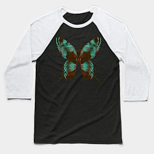 Fantasy Butterfly in Iridescent Green Polka Dot Baseball T-Shirt